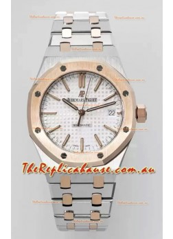 Audemars Piguet Royal Oak 37MM Two Tone White Dial Watch in 3120 Movement - 1:1 Mirror Replica