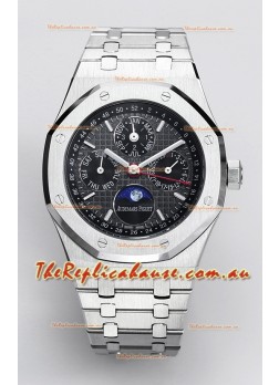 Audemars Piguet Royal Oak Perpetual Calendar Swiss Replica 904L Steel - Black Dial 