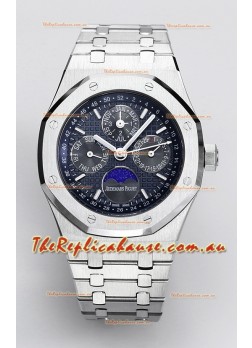 Audemars Piguet Royal Oak Perpetual Calendar Swiss Replica 904L Steel - Navy Blue Dial 