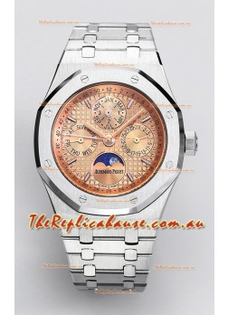 Audemars Piguet Royal Oak Perpetual Calendar Swiss Replica 904L Steel - Champange Dial
