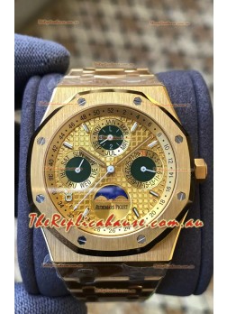 Audemars Piguet Royal Oak Perpetual Calendar Swiss Replica 904L Steel in Yellow Gold Casing