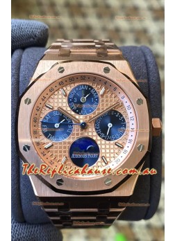 Audemars Piguet Royal Oak Perpetual Calendar Swiss Replica 904L Steel in Rose Gold Casing