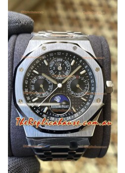Audemars Piguet Royal Oak Perpetual Calendar Swiss Replica 904L Steel in Black Dial 