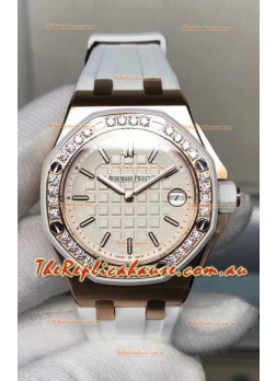 Audemars Piguet Royal Oak Offshore 37MM Swiss Quartz 1:1 Mirror Replica Watch in Rose Gold Casing