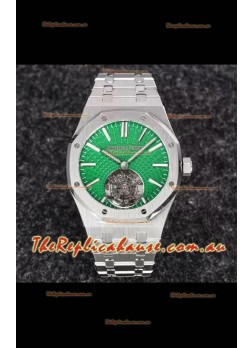 Audemars Piguet Royal Oak Flying Tourbillon 41mm Green Dial in 904L Casing - Green Tapisserie Dial