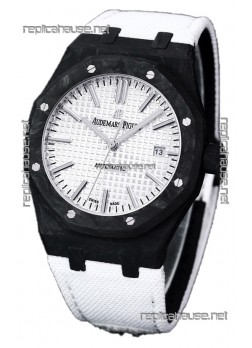Audemars Piguet Royal Oak Ref.15400 Forged Carbon Casing Watch White Dial in 1:1 Mirror Replica