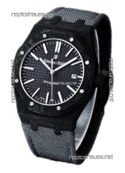 Audemars Piguet Royal Oak Ref.15400 Forged Carbon Casing Watch Black Dial in 1:1 Mirror Replica