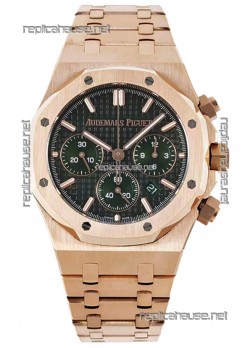 Audemars Piguet Royal Oak Chronograph 1:1 Mirror Replica - Rose Gold Casing Green Dial in 41MM