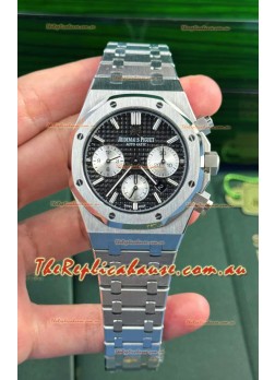 Audemars Piguet Royal Oak Chronograph Black Dial Steel Strap Swiss Replica Watch