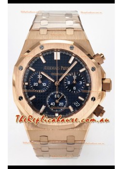 Audemars Piguet Royal Oak Super Clone - Black Dial Rose Gold Casing 41MM