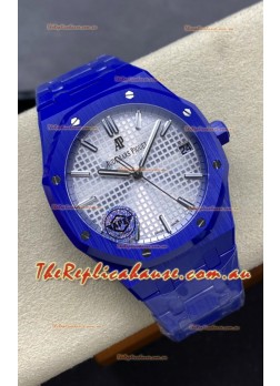 Audemars Piguet Royal Oak 15500 Blue Ceramic Casing Super Clone Replica Watch Steel Dial