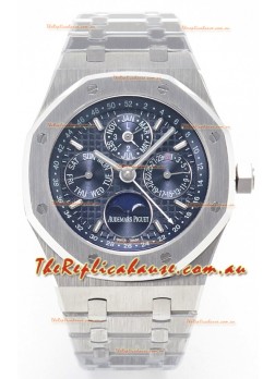 Audemars Piguet Royal Oak Perpetual Calendar Super Clone 904L Steel in Steel Blue Dial