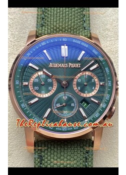 Audemars Piguet CODE 11.59 Chronograph Swiss Replica Watch in Rose Gold Casing Green Dial 