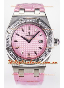 Audemars Piguet Royal Oak 33MM 904L Steel Quartz Pink Dial Swiss Replica Watch 