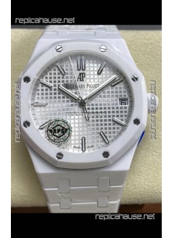 Audemars Piguet Royal Oak 15500 White Ceramic Super Clone Replica Watch 