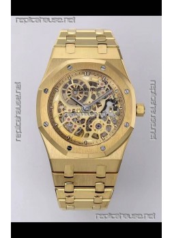 Audemars Piguet Super Clone Royal Oak Jumbo Extra-Thin Yellow Gold Casing Watch 