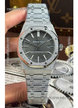 Audemars Piguet White Gold Plating Royal Oak Frosted 37MM Grey Dial Watch 