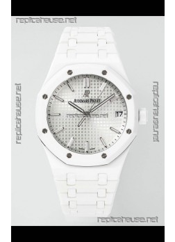 Audemars Piguet Royal Oak 15500 White Ceramic Super Clone White Dial Watch 