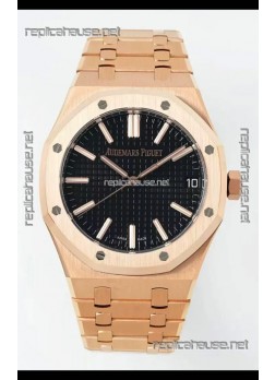 Audemars Piguet Royal Oak 15510OR 41MM Rose Gold Black Dial Super Clone Replica Watch