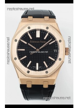 Audemars Piguet Royal Oak 15510OR 41MM Rose Gold Black Dial Super Clone Replica Watch
