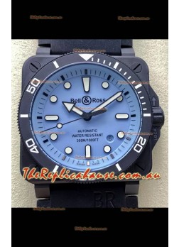 Bell & Ross BR03-92 Divers Edition PVD Coated 1:1 Mirror Replica Blue Dial