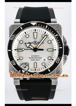 Bell & Ross BR03-92 Diver Stainless Steel - White Dial Swiss Replica Watch 1:1 Mirror Replica