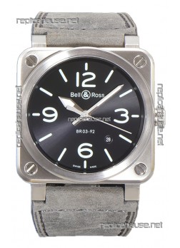 Bell and Ross BR03-92 Grey Dial 904L Steel Swiss Replica Watch 