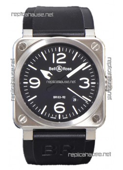 Bell and Ross BR03-92 Black Dial 904L Steel Swiss Replica Watch 