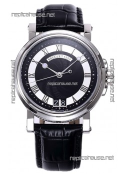Breguet Replicas Marine Automatic Big Date 5817 Stainless Steel Watch with in Black Dial 