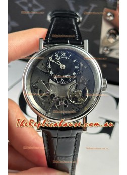 Breguet Tradition 7057BR/R9/9W6 Steel Casing Single Tourbillon Swiss Replica Black Strap Watch