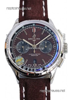 Breitling Replicas Premier B01 Chronograph 42 Edition Steel Casing Centenary Brown Dial - 1:1 Mirror Replica Watch