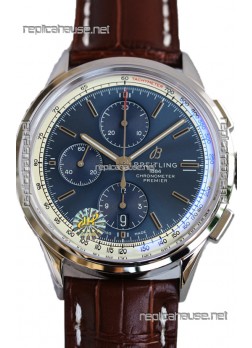 Breitling Replicas Premier B01 Chronograph 42 Edition Steel Casing Blue Dial - 1:1 Mirror Replica Watch