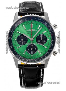 Breitling Replicas Navitimer B01 Chronograph 43 Green Dial - 904L Steel Casing 1:1 Mirror Swiss Replica