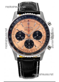 Breitling Replicas Navitimer B01 Chronograph 43 Copper Dial - 904L Steel Casing 1:1 Mirror Swiss Replica