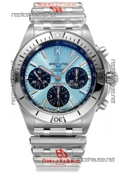 Breitling Replicas Chronomat B01 42 Edition Swiss 904L Steel Casing Light Blue Dial 1:1 Mirror Replica Watch