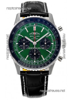 Breitling Replicas Navitimer B01 Chronograph 43 Green Dial - 904L Steel Casing 1:1 Mirror Swiss Replica