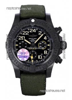 Breitling Replicas Avenger Hurricane Chronograph Black Dial Khaki Nylon - DLC Coating Swiss Replica Watch