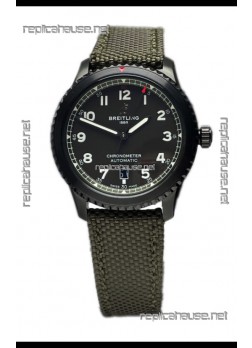 Breitling Replicas Navitimer Aviator 8 Automatic 41 Black Dial Nylon Strap 1:1 Mirror Swiss Replica Watch 