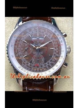 Breitling Montbrilliant Superclone Replica Watch in Brown Dial - 904L Steel Case