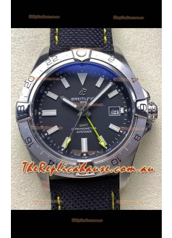 Breitling Avenger GMT Automatic 44 Swiss 1:1 Super Clone Replica Watch - Black Dial 
