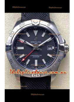 Breitling Avenger GMT Automatic 44 Swiss 1:1 Super Clone Replica Watch - Black Dial 