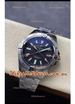 Breitling Avenger GMT Automatic 44 Swiss 1:1 Super Clone Replica Watch - Black Dial 