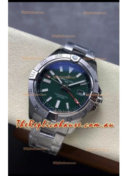 Breitling Avenger GMT Automatic 44 Swiss 1:1 Super Clone Replica Watch - Green Dial 