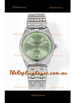Breitling Chronomat 36MM Stainless Steel Casing 1:1 Mirror Replica Watch Green Dial