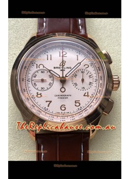 Breitling Premier B01 Chronograph 42 Edition Rose Gold White Dial - 1:1 Mirror Replica Watch