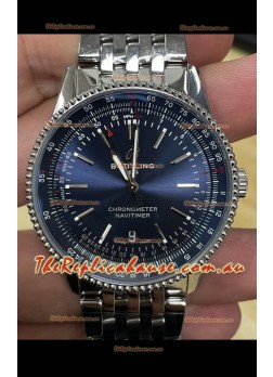 Breitling Navitimer 1 Automatic Swiss Replica Watch in Blue Dial - Steel Strap