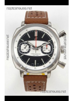 Breitling Top Time Super Clone Chronograph Brown Leather Strap Watch 