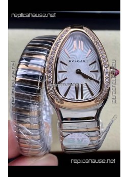 Bvlgari Serpenti Edition Two Tone Casing White Dial Watch in 1:1 Mirror Quality