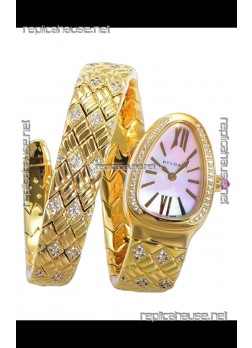 Bvlgari Serpenti Edition Yellow Gold Casing MOP Dial Watch in 1:1 Mirror Quality