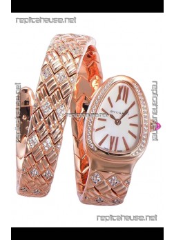 Bvlgari Serpenti Edition Rose Gold Casing White Dial Watch in 1:1 Mirror Quality